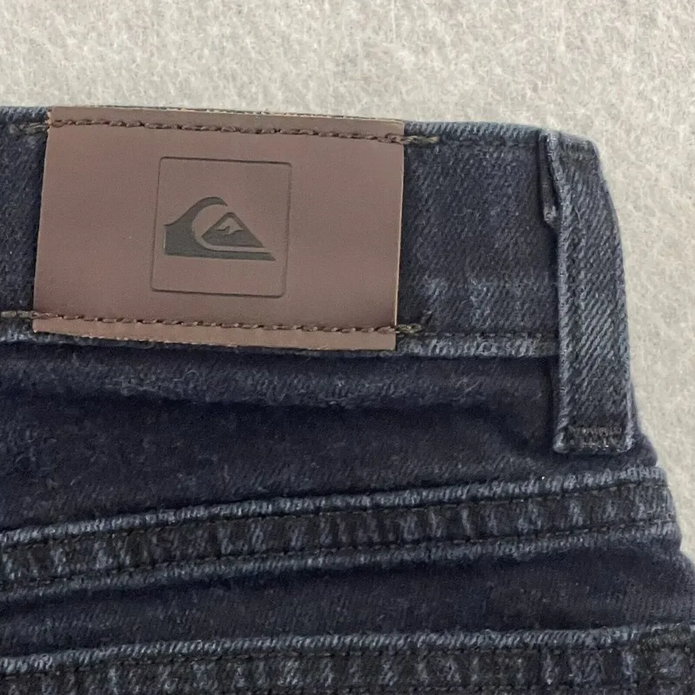 Quiksilver Jeans Womens Size 26 Black Straight Low Rise Dark Wash Denim